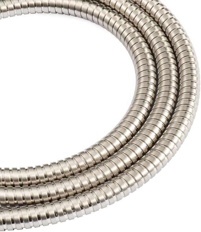 72-inch Extra Long Brushed Nickel Shower Hose Replacement, 304 Stainless Steel Made Long Hand Held Shower Hose With Brass Fitting (72-inch, Brushed Nickel Finish)