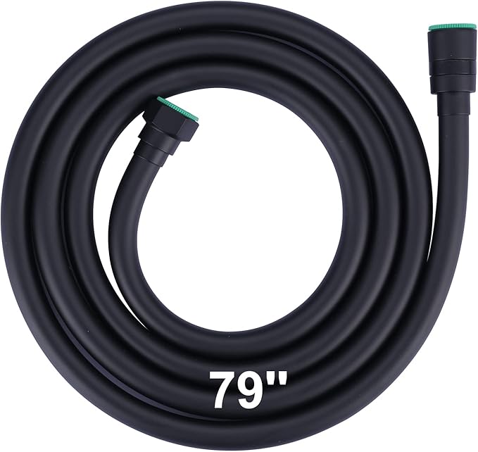 Aleasha Shower Hose, 79 Inches Extra Long Shower Head Hose Extension for Bathing Toilet Cleaning Dogs Bathroom Bathing Matte Black Handheld Shower Hose