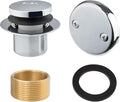 Artiwell Tip-Toe Bathtub Drains Trim Set with Two-Hole Overflow Faceplate, Replacement Bath Drain Trim Kit with 2-Hole Overflow Faceplate and Universal Fine/Coarse Thread (CHROME PLATED)