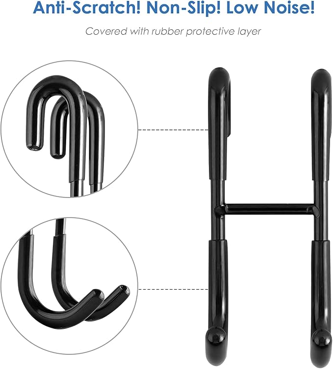 Simtive 10-Inch Shower Squeegee Set, Includes Shower Door Hook and Adhesive Hook, Squeegee for Shower Doors, Mirror and Window, Black