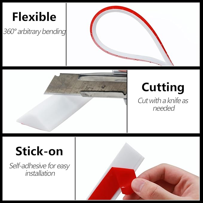 Collapsible Shower Threshold Water Dam, Shower Door Water Dam Barrier, Dry and Wet Separation Door Dam Water Stopper Kitchen Shower Threshold Silicon Water Blocker(67Inch)