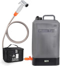 B. TAWD 4.5 Gallon Silicone Water Tank, Portable Camping Shower, USB Battery Charging, Solar Heating, with Shower Head, Electric Portable Outdoor Shower, Built-in Thermometer, Beach, Camping, Hiking
