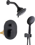 BRIGHT SHOWERS Shower Faucet Set, Shower Heads System with Rainfall Shower Head and Handheld Showerhead Combo, Shower Valve and Trim Kit, Wall Mounted Shower Holder and Shower Hose, Oil-Rubbed Bronze
