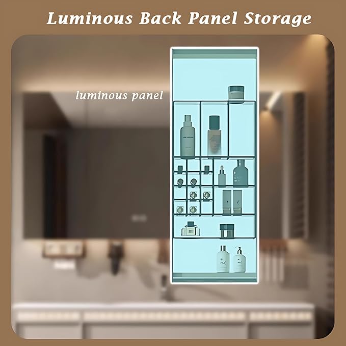 76IN Modern Bathroom Vanity with Sink - Bathroom Vanity with 2 Drawer Organizer, LED Mirror Lights & Defogging Function | Wall - Mounted Vanity with Multifunctional Storage Rack