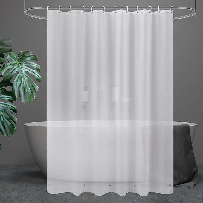 UFRIDAY Frosted Shower Curtain Liner 70 x 72 Inches, PEVA Plastic Waterproof Vinyl With 3 Big Magnets for Bathroom