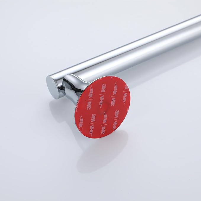 RRAJJ Shower Slide bar That is Installed by pasting or Punching Holes，Adjustable Height 28 inch of All SUS304 Stainless Steel Shower Head Holder(All Stainless Steel- Chrome)