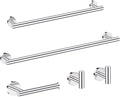 5 Pieces Bathroom Hardware Set, 23.6-inch+15.35-inch Bathroom Towel bar SUS304 Stainless Steel Bathroom Towel Bar Set Polished Chrome