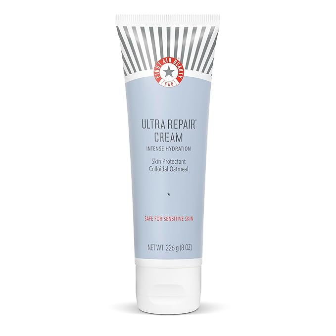 FirstAidBeauty First Aid Beauty - Ultra Repair Cream, Intense Hydration Whipped Colloidal Oatmeal, Clinically Proven to Strengthen Skin Barrier in 7 Days & Helps Relieve Eczema, Luxury Face & Body Moisturizer, 8 oz