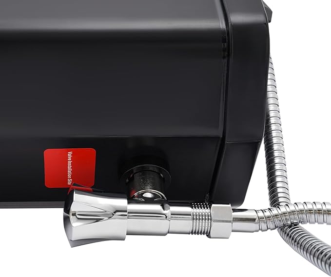 Solar-Powered Roof-Mounted Camping Shower - 4.76 Gallon Portable Water Tank w/ 1.6Bar Pressure Shower Head for Outdoor Cleaning, Surfing, RV, Off-Road & Camping - Black