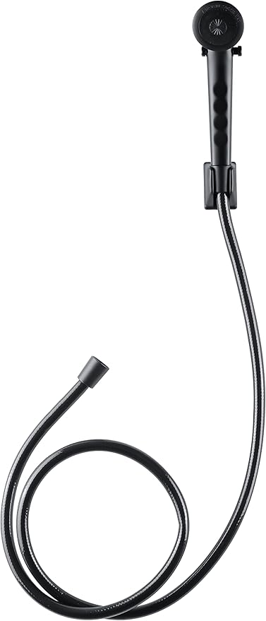 Dura Faucet DF-SA130-MB Economical Shower Head and Hose Kit, Handheld Shower Wand with Flow Control Trickle Switch (Black)