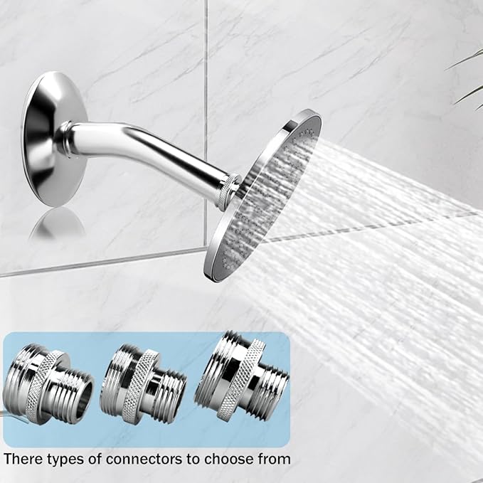 Ball End Shower Arm Adapter for Converting Old Fashioned Ball Shower Arm to 1/2'' Standard Fittings 14UN 16UN for Most Old-Fashioned Ball Head Shower Arms 3 Pieces