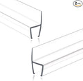 Frameless Shower Door Seal Strip 2 Pack x 39 Inch H for 3/8" Thick Glass Shower Door Side Seal Strip Bottom Seal Door Sweep Ultra Clear Polycarbonate, Stop Shower Leaks Create A Water Barrier
