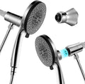 2.5 gpm Magnetic Shower Head with Handheld:High Pressure10-setting Shower Head,Magnetic Bracket,59 Inches Stainless Steel Showerhose,Magnetic Shower Base,1.8 gpm flow control valve.(Chorme)