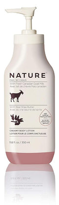 Nature by Canus Creamy Body Lotion, Shea Butter, 11.8 Oz, With Smoothing Fresh Canadian Goat Milk, Vitamin A, B3, Potassium, Zinc, and Selenium