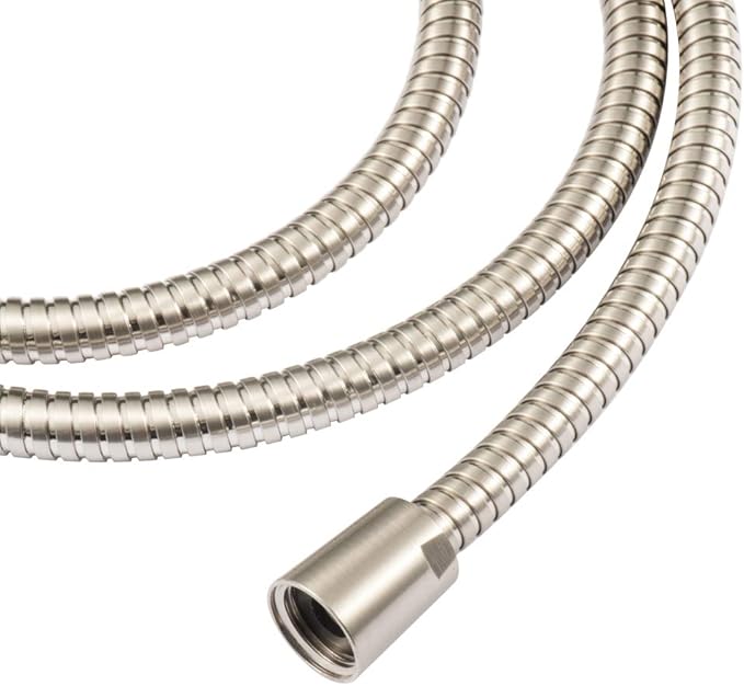 72-inch Extra Long Brushed Nickel Shower Hose Replacement, 304 Stainless Steel Made Long Hand Held Shower Hose With Brass Fitting (72-inch, Brushed Nickel Finish)