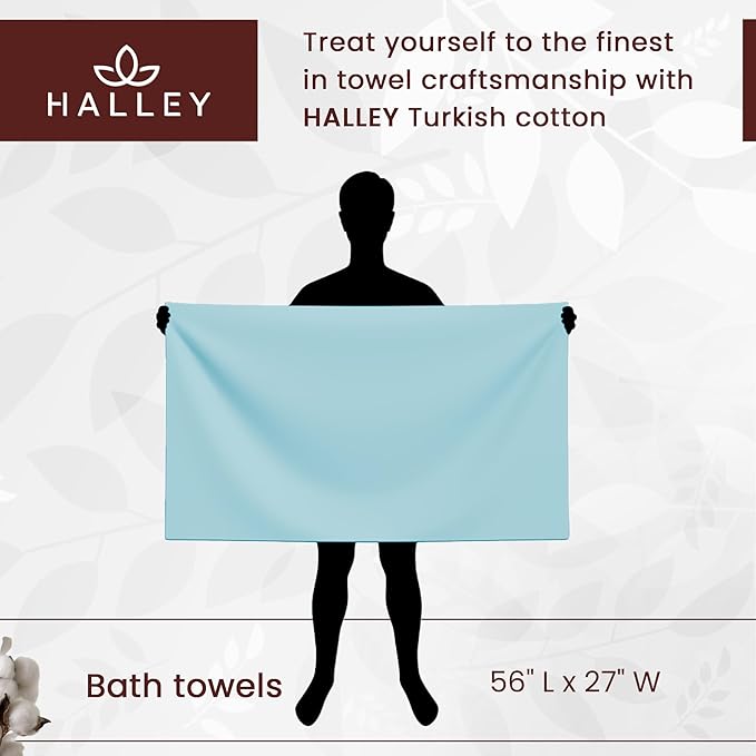 HALLEY Turkish Cotton Towels (Pack of 2) Bath Towels Super Soft Highly Absorbent 100% Cotton Towels for Bathroom and Kitchen for Mother’s Day (Ivory White)