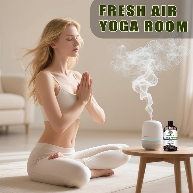 Black Pepper Essential Oil (4 oz/120 ml) — Black Pepper Oils for Aromatherapy, diffusers, humidifiers, Home fragrances, DIY Skincare, soap Making, DIY Candle, Relaxation, Yoga, and Meditation