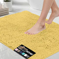 GORILLA GRIP Bath Rug Mat, Thick Soft Absorbent Chenille, Quick Dry Microfiber Mats, Rubber Backing Washable Shower Floor Rugs, Bathmat Runner, US Designed Bathroom Home Decor Accessories 24x17 Yellow