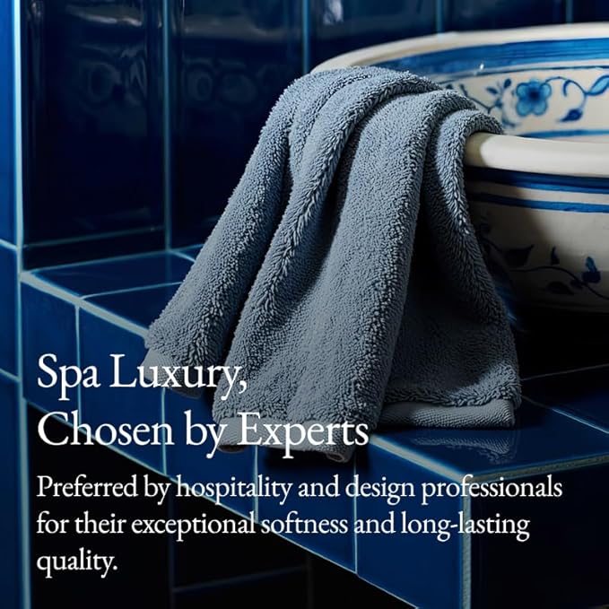 Italic Ultraplush Luxe 6 Piece Towel Set – 2 Bath Sheets, 2 Hand Towels, 2 Washcloths – 800GSM Soft, Highly Absorbent & Quick Drying, Resort Grade 100% Australian Cotton Towels (Glacier)