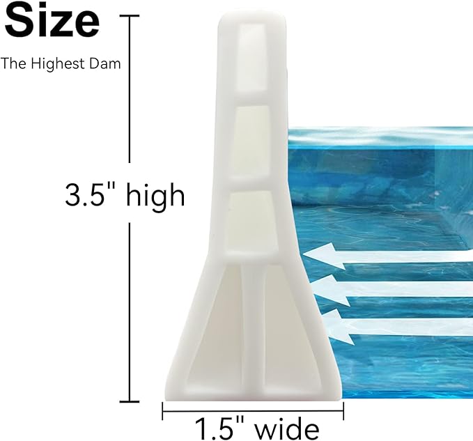 3.5" High Collapsible Shower Threshold Water Dam 39"Shower Water Splash Guard Shower Threshold Barrier Water Stopper To Keep Water In Shower Dry And Wet Bathroom