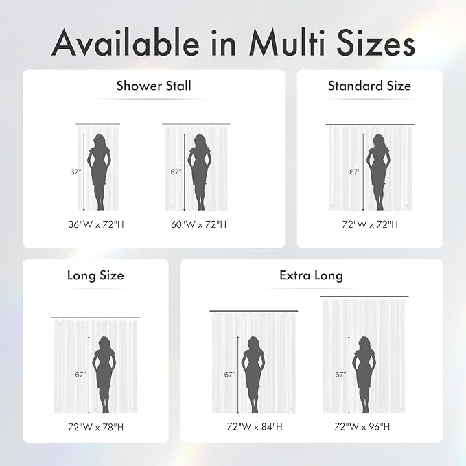 Amazer Extra Long Shower Curtain Liner 72 x 84 Clear Shower Liner Medium Weight PEVA Waterproof Inside Shower Curtains for Bathroom with 3 Magnets and Rustproof Grommets