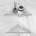 lives Shower Corner Shelf 10" Slot Design Bathroom Shelves for Tiled Wall, 304 Stainless Steel Recessed Organizer Corner Shelves for Inside Shower Decor, 2 Pack, Silver