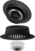 Bathtub Drain Hair Catcher, Shower Hair Drain Catcher Upgraded Protector with Silicone & Stainless Metal Designed for Pop-Up and Regular, Effective Without Slowing Drainage