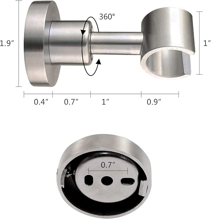 PHASAT Handheld Shower Head Holder Adjustable 304 Stainless Steel Handheld Shower Head Bracket Holder Wall Mount,Shower Wand Holder Brushed Nickel,A13021N