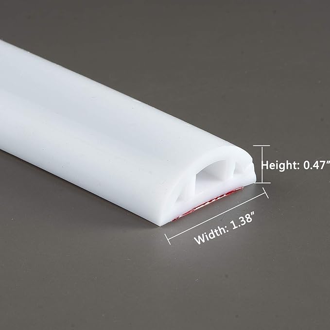 GenericBrands Bathroom Foldable Block water Stopper sealing strip shower threshold dam Self adhesive silicone shower barrier 96 Inch