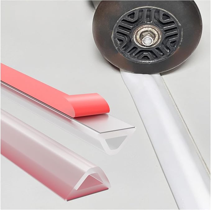 Shower Threshold Water Dam Barrier – 138in Self-Adhesive, Waterproof, Flexible Silicone, Customizable, Easy Install, Prevents Water Leakage & Slipping, Wheelchair Access