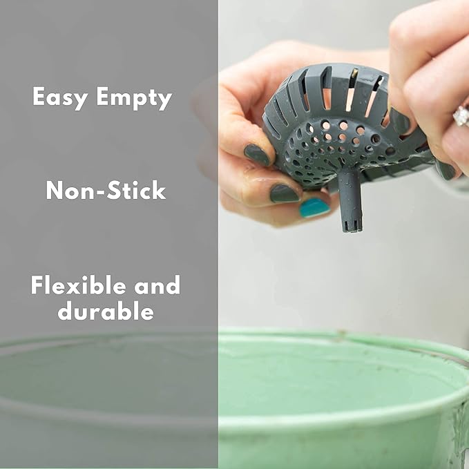 Kitchen Sink Strainer 3.25" - Dripsie Anti-Clog Food Catcher, Flexible Drain Basket, Dishwasher Safe, Standard Fit, Made in USA (1-Pack Gray)