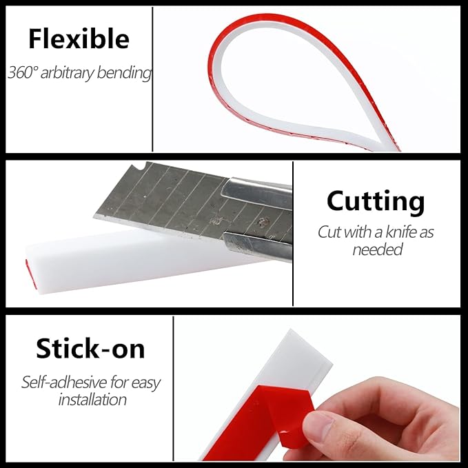 39 Inch Collapsible Shower Water Dam, Shower Threshold Water Dam Shower Barrier, Dry and Wet Separation Door Dam Water Stopper Kitchen Shower Threshold Silicon Water Blocker(Mini Trapezoid)