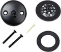 Artiwell Trip Lever Tub Trim Kit Set With Trip Lever Overflow Face Plate, Trip Lever Bathtub Drain with Strainer, Overflow and Matching Screws (MATT BLACK)