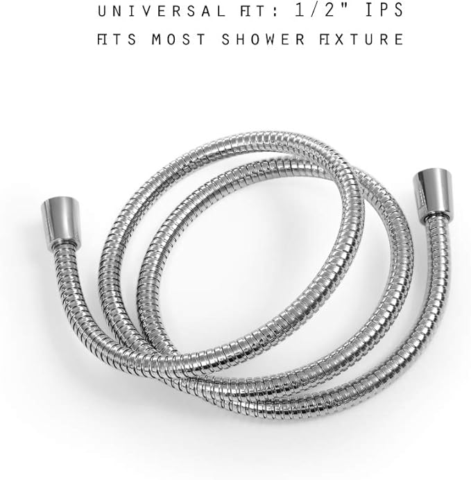 72-inch Shower Hose Replacement, 304 Stainless Steel Extra Long Hand Held Shower Hose With Brass Fitting (72-inch, Stainless Steel)