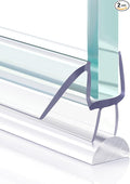 Shower Door Bottom Seal, 2 PCS 1/4" x 36" Shower Door Sweep for 1/4 Inch Glass, Frameless Glass Shower Door Seal Strip, Stop Shower Leaks and Create a Water Barrier
