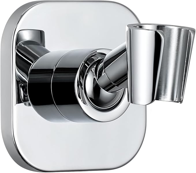 G-Promise All Metal Handheld Shower Head Holder, Adjustable Wall Mount Shower Wand Bracket, Strong Adhesive Disc Mount or Drill Installation (Chrome)