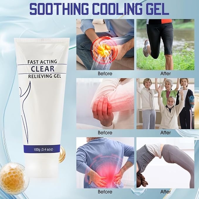 Soothing Cooling Gel 100g, Relieving Body, Pain Relieving, Sports Soothing Cooling Gel Body Care Lotions, Fast Absorbing for Women and Men