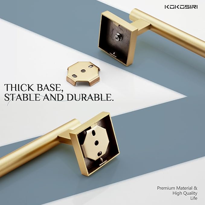 KOKOSIRI Towel Bar Bathroom Towel Holder for Bath Kitchen Cabinet Towel Rails 20 Inch Brushed Gold Stainless Steel B4005BG-L20