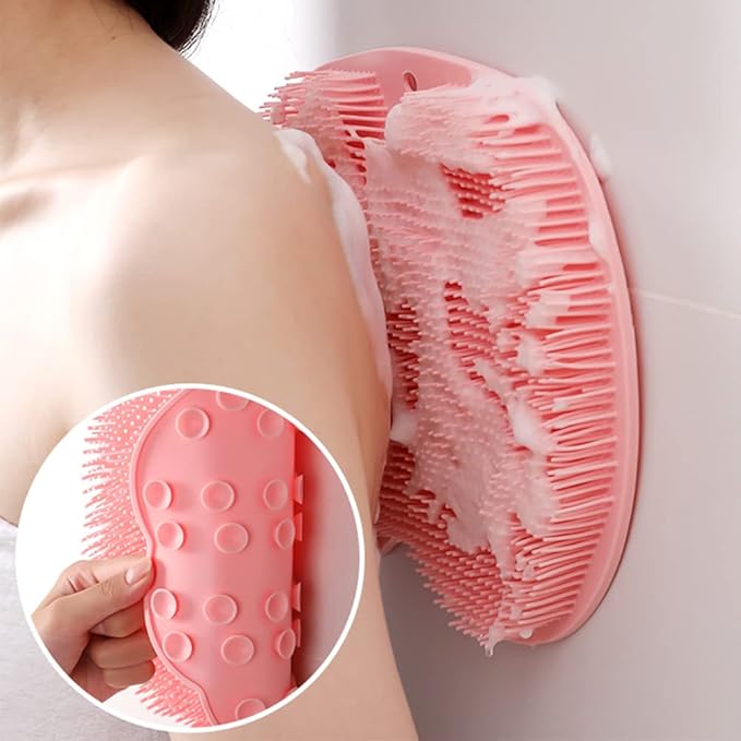 Shower Foot Scrubber Mat with Non-Slip Suction Cups, Foot Back Cleaning Pad Back Washer Exfoliating Bath Wash Pad, Wall Mounted Slip Suction Cups for Use in Cleaner Men and Women (Yellow)