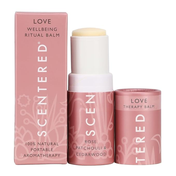 Scentered Aromatherapy Balm Stick - Love - Rose Essential Oils Rub On for Emotional Regulation & Balance - Rose, Cedarwood, Ylang Ylang - Self-Care Stocking Stuffers for Women