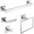 4-Piece Bathroom Hardware Set, Towel Rack Towel Holder Toilet Paper Holder Towel Hooks Towel Bar Set Stainless Steel Towel Rack Accessories Set Wall Mounted, Brushed Nickel 16 Inch