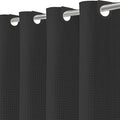 Inhousolu No Hook Waffle Weave Shower Curtain with Removable Snap in Fabric Liner Set for Bathroom, 230 GSM Heavy Duty Weighted Hem, Water Repellent Washable Bath Curtains, 72 x 78 Inch, Black