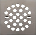 RRAJJ Square Improve 4-1/4 Inch(108mm*108mm) Screw-in Shower Floor Drain Grate Strainer (Brushed Nickel)