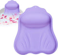 Silicone Bath Pillow for Tub Adults, 4D Air-Cushion Bathtub Pillow for Head Neck and Back Support, Non-Slip Suction Cups, Quick-Drying Waterproof Spa Pillow, Easy to Clean & Store，Purple