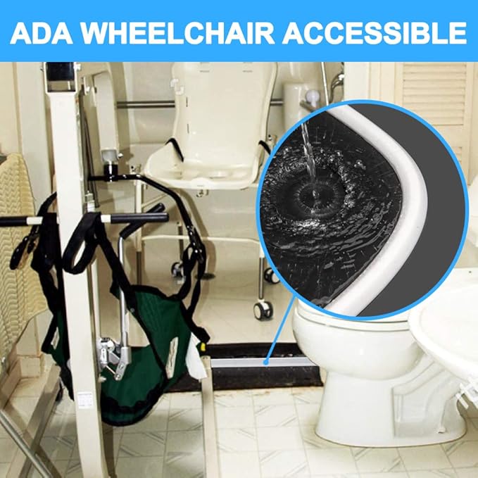 Duzzy 98 Inch Collapsible Shower Threshold Water Dam, Ideal for Wheelchair Accessible, Suitable for Accessibility ADA Handicap Shower