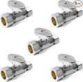 (Pack of 5) EFIELD Straight Stop Valve 1/2" Nominal (5/8" OD) Compression x 3/8" OD, 1/4-Turn, Chrome Plated,(VALVE122-5PCS)
