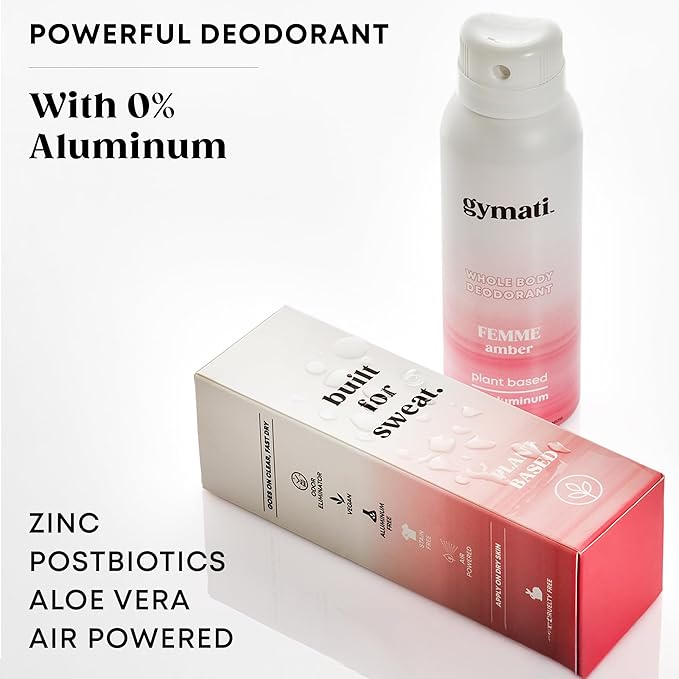 Gymati Fitness Body Deodorant Spray Aluminum Free - Women - Pack of 2