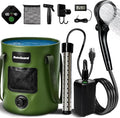 Portable Camping Shower, 6000mAh Rechargeable Shower Pump, Large Capacity Foldable Bucket, 6' 7" Filtered Shower Head, Summer Beach, Outdoor Camp Showering, Hiking, Pet Bath, RV Car Wash, Water Plant