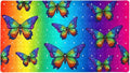 Bath Tub and Shower Mats, Non Slip Bathmat with Drain Holes and Suction Cups for Bathroom Floor, 15.1 x 26.8 Inch (Colorful Butterflies on Vibrant Gradient Background)