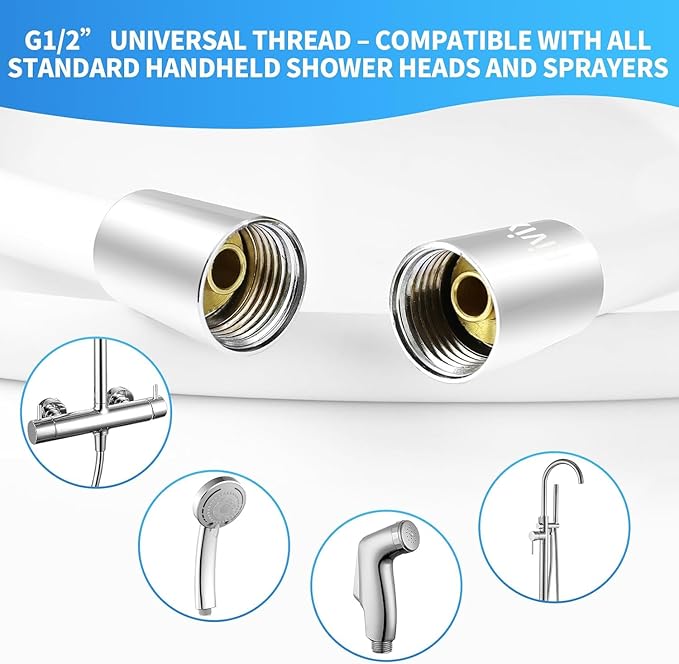 Extra Long Replacement Shower Hose Extension Handheld Shower Head Hose 70 Inches Flexible and Durable with Brass Insert and Nut rv shower head with hose